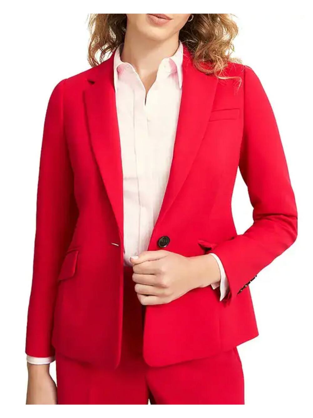 Hobbs London Red Blazer Structured Tailored Suki Jacket Career Chic Size US 12